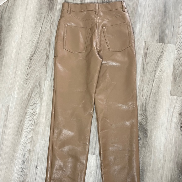 Wilfred Aritzia The Melina Faux Leather Pant Size 0 Inseam 30 Tan Brown - Picture 10 of 11